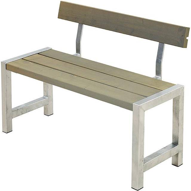 Bänk Plus Med Ryggstöd Svart 127X50X75 Cm