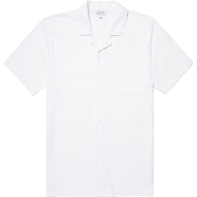 Sunspel Mens White Spread-collar Regular-fit Cotton Shirt L - WHITE