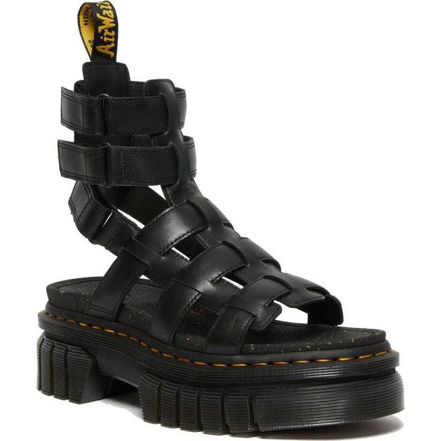 Dr. Martens Ricki Nappa Lux Leder Gladiator Plateausandalen in Schwarz, Größe: 42
