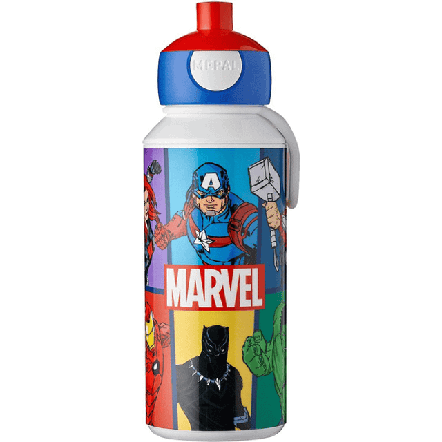 - Drinking Bottle Pop-Up Campus - Drinking Bottle - Leak Proof Drink Bottle For School - BPA-Free & Dishwasher Safe - 400 ml - Avengers