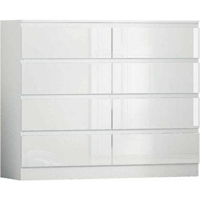 Fwstyle Large Modern 8 Drawer Chest – Matt Black, Black