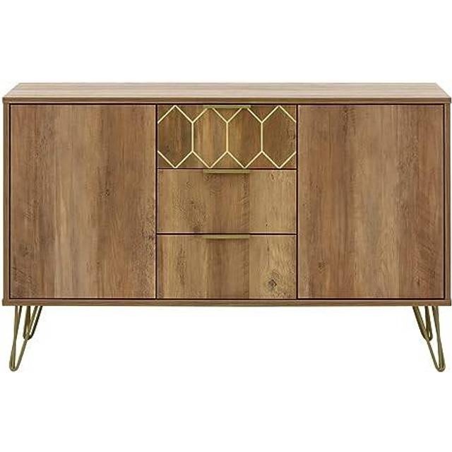 GFW Orleans 2 Door 3 Drawer Mango Yellow Sideboard - Brown - 39 x 114 x 70cm