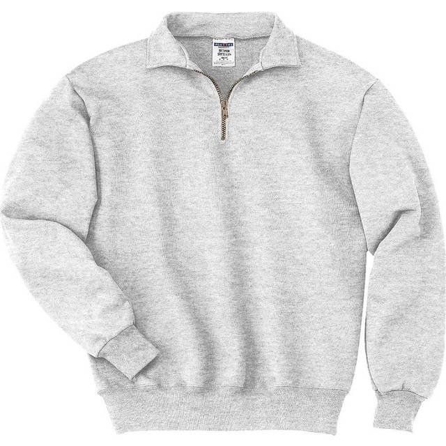 Jerzees Adult 9.5 oz. Super Sweats NuBlend Fleece Quarter-Zip Pullover 2XL ASH