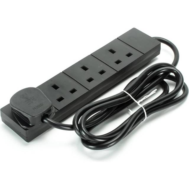 Status Black 4-way 2 Metre Extension Socket