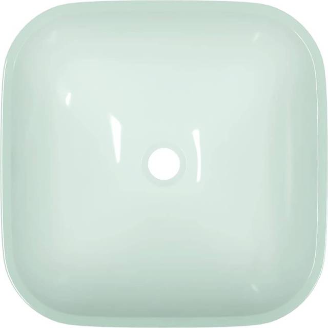 vidaXL Basin Glass 42x42x14 cm White