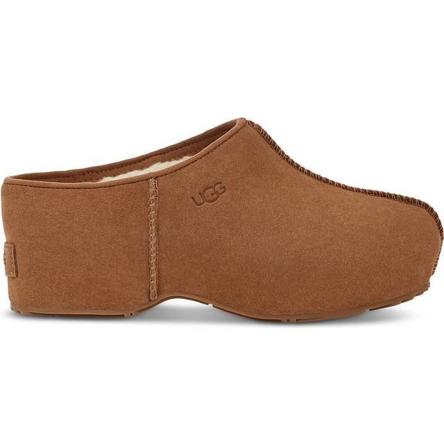 UGG® Cottage Clog in Brown, Size 8, Leather/Wool - Chestnut