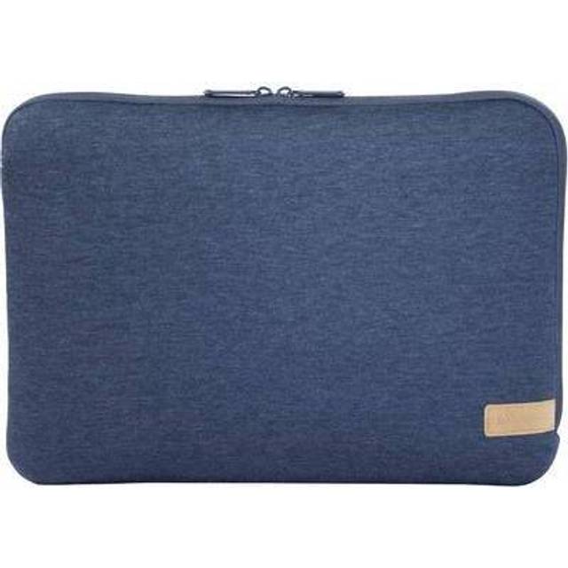 Hama Laptopväska för bärbara datorer – 13,3 tum 34 cm (tunn laptopväska, 13 3 tum, laptopfodral, vadderad, tillverkad av jersey, skydd för PC, Notebook, MacBook Air/Pro, iPad, Microsoft Surface), blå