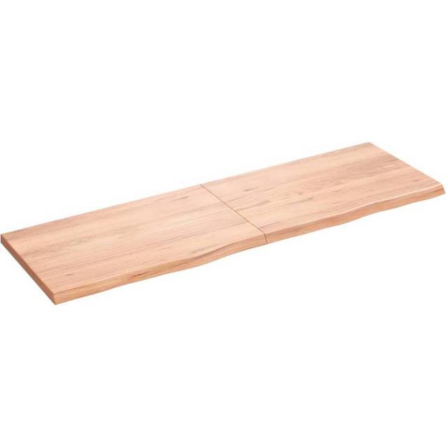vidaXL Wall Shelf Light Brown 160x50x(2-4) cm Treated Solid Wood Oak