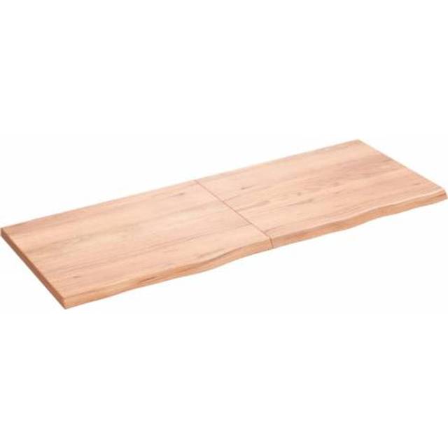 vidaXL Vägghylla ljusbrun 160x60x(2-4) cm behandlad massiv ek