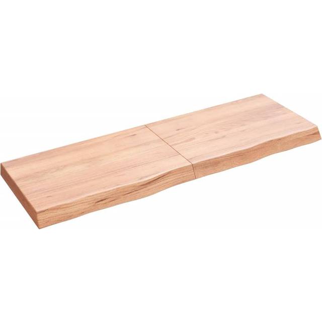 vidaXL Wall Shelf Light Brown 120x40x(2-6) cm Treated Solid Wood Oak