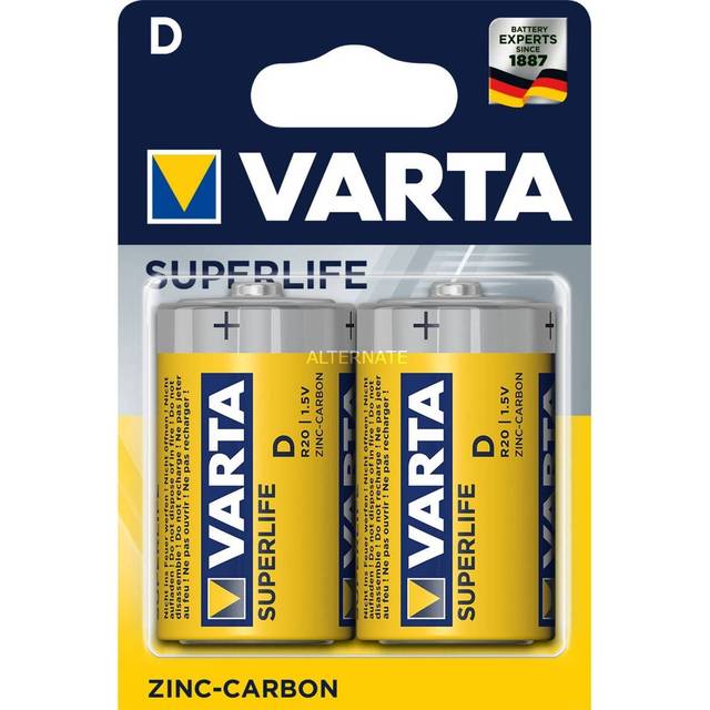 Varta R20/D (Mono) (2020) batteri, 2st. blister Zink- kol batteri, 1,5 V