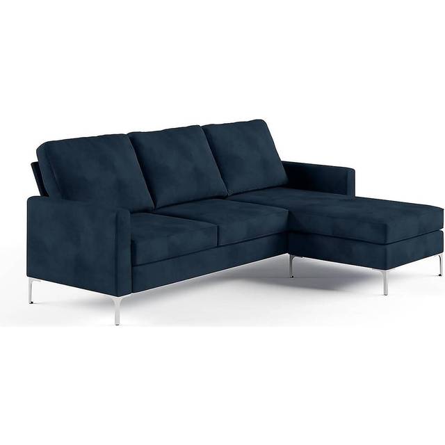 Ng Novogratz Chapman Sectional Sofa Velvet Blue, Blue
