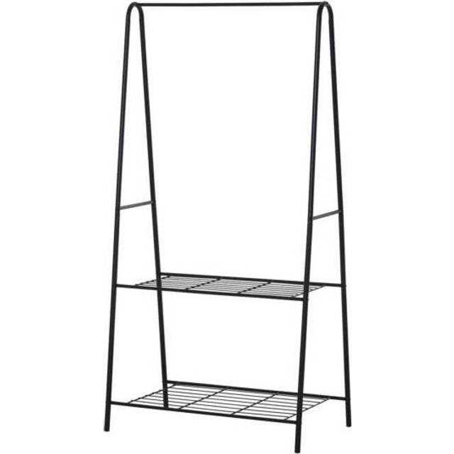 Homcom Metal Clothes Rack Coat Garment Hanger Hallway Organiser Hanging Rail Stand 2-tier Shoe Shelving A Shaped 77l X 45w X 153h Cm Black