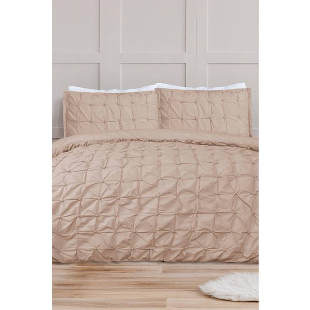 (Single, Charcoal) Sleepdown Rouched Pleat Duvet Quilt Cover Bed Set