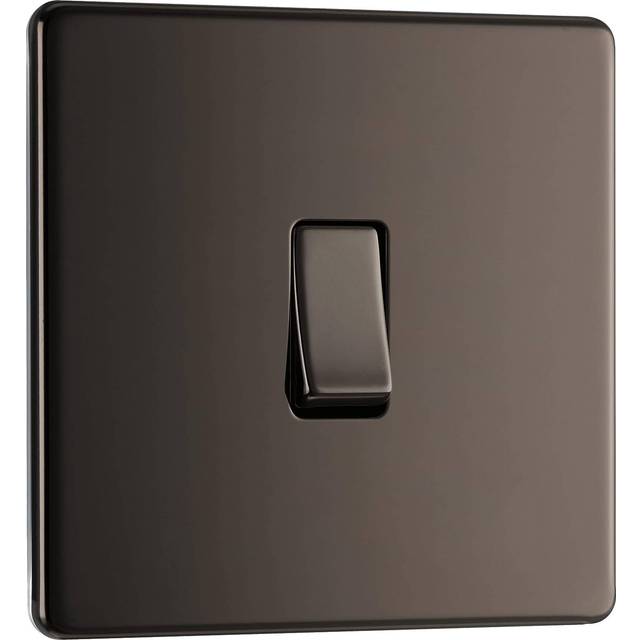 BG Screwless Flatplate Black Nickel Single Switch, 10Ax 2 Way - FBN12