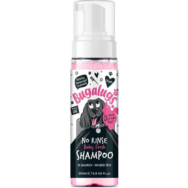 Bugalugs no rinse dog & puppy shampoo quick dry foam dispenser all breeds 200ml