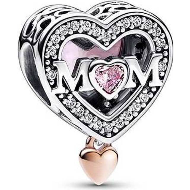 Pandora  Charms Two-Tone Filigree Mom and Heart Charm 782653C01