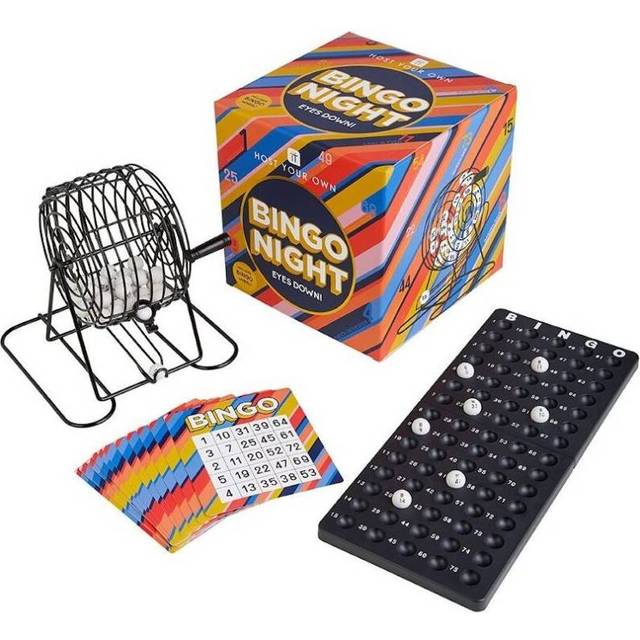 Classic Bingo Game Kit | Host Your Own Games Night | Contains Metal Bingo Wheel Machine, Number Balls, Cards| For Adults, Kids, Family Fun, Dinner