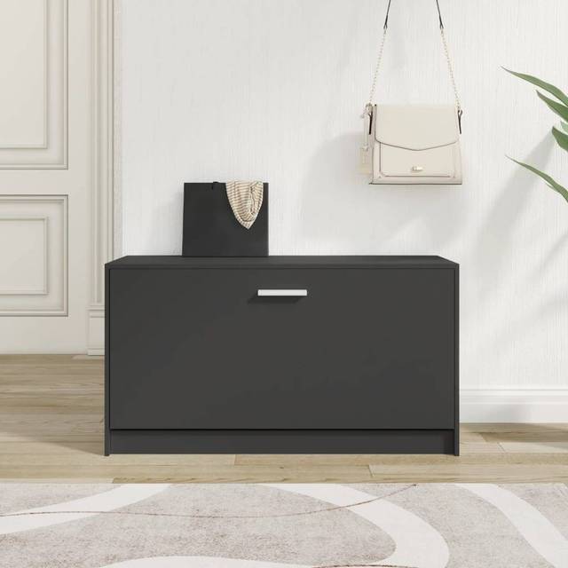 vidaXL Skobänk brun ek 80x24x45 cm konstruerat trä
