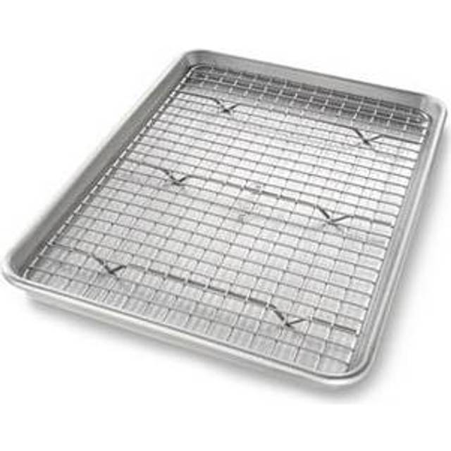 USA Pan Jelly Roll Baking Pan and Bakeable Cooling Rack  Nonstick Commercial Quality