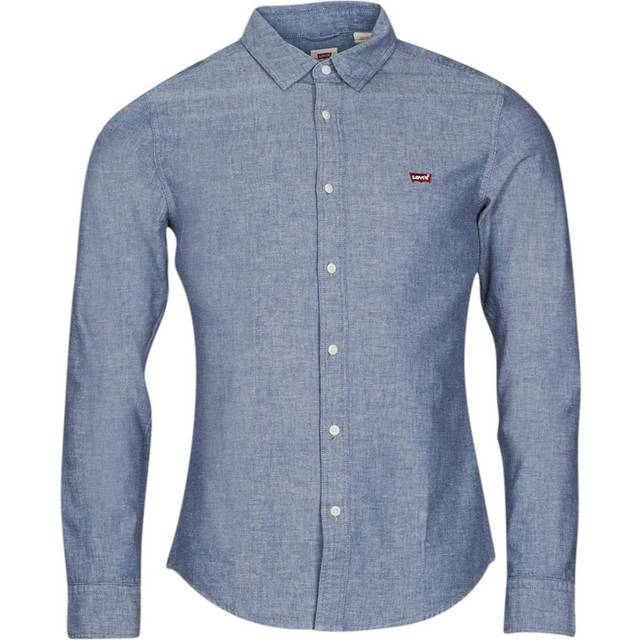 Levi's Långärmad herrskjorta Housemark Slim skjorta, marinpion, S