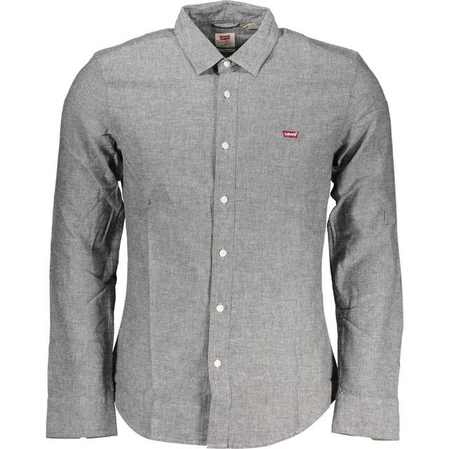 Levi's för män. 86625-0018 Batteri Housemark grå skjorta (S), Svart, Casual, Bomull, Lång ärm - Grå (S)