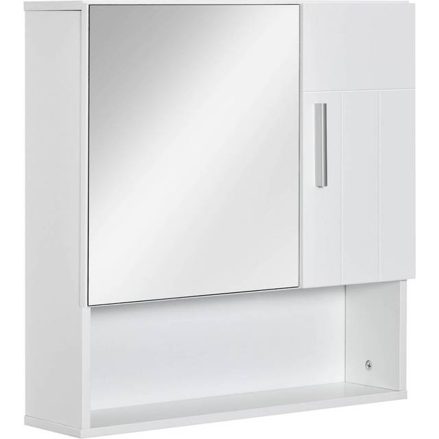 Kleankin Wall Mounted Bathroom Mirror Cabinet White, White