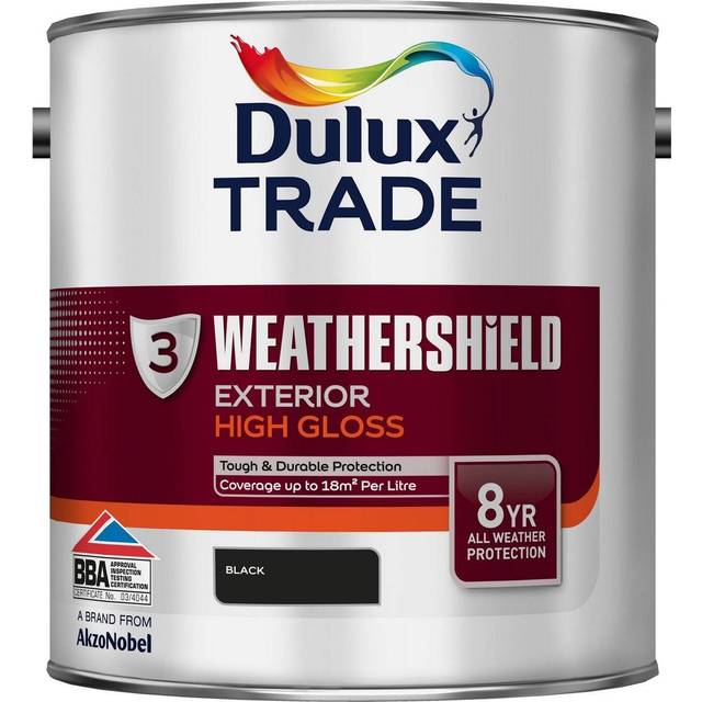 Dulux trade weathershield exterior high gloss black 2.5l
