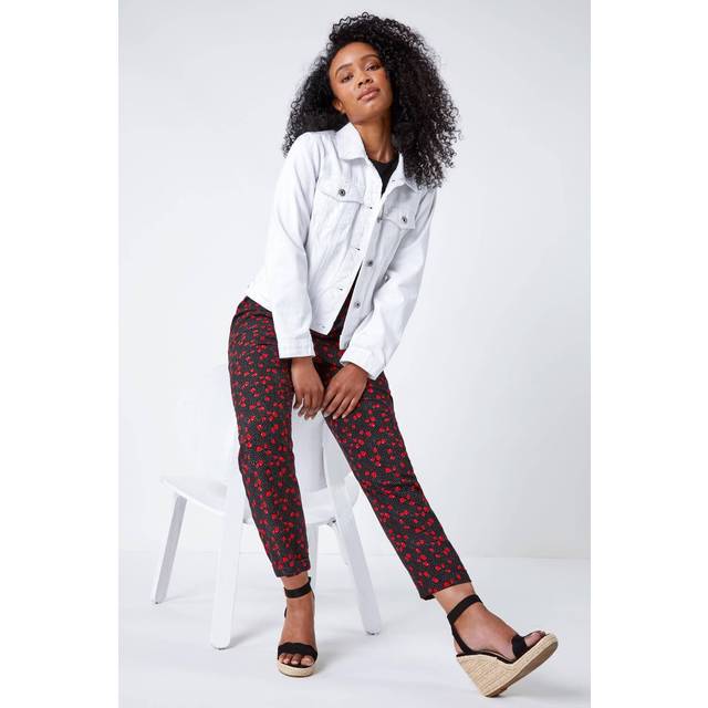 Strawberry Tapered Stretch Trousers - Black - 8