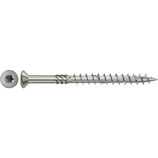 Fischer 660604, Skrue, Rustfrit stål, Træ, Delvis gevind, Forsænket hoved, Torx