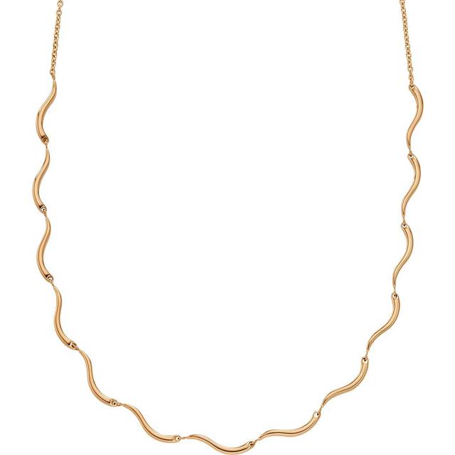 Skagen Wave Gold-Tone Stainless Steel Chain Necklace, Gold, Women