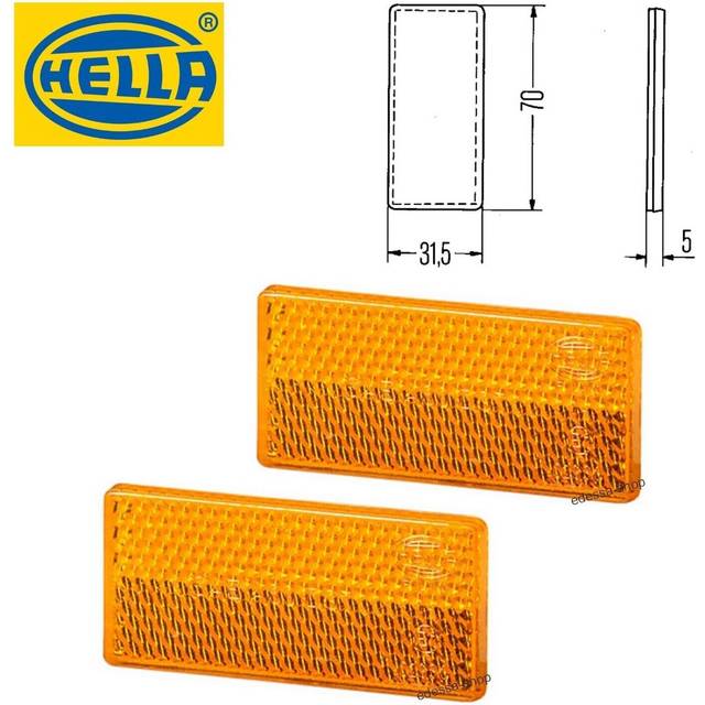 HELLA Reflex 8RA 004 412-001 rektangulär gul Höger, Vänster