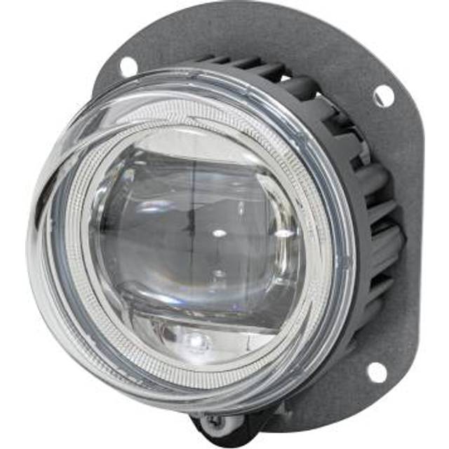 HELLA LED Dimstrålkastare - 90mm Performance L4060 - 12V / 24V - rund - SAE - klarglas - glasklar - Kontaktutf.-ID: FEP - Vänster - 1N0 011 988-051