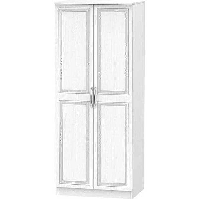 Devon Ready Assembled 2ft6in Plain Wardrobe - White Matt