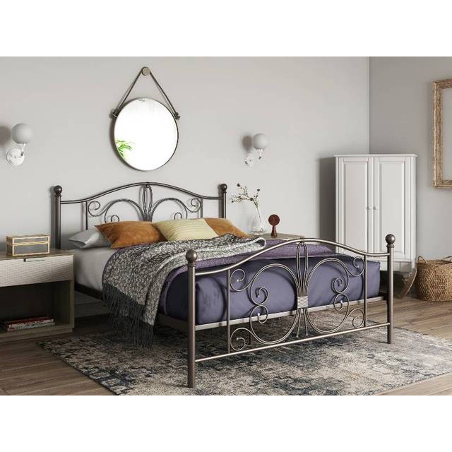 Dorel Bombay Metal Bed Frame-Bronze-Double