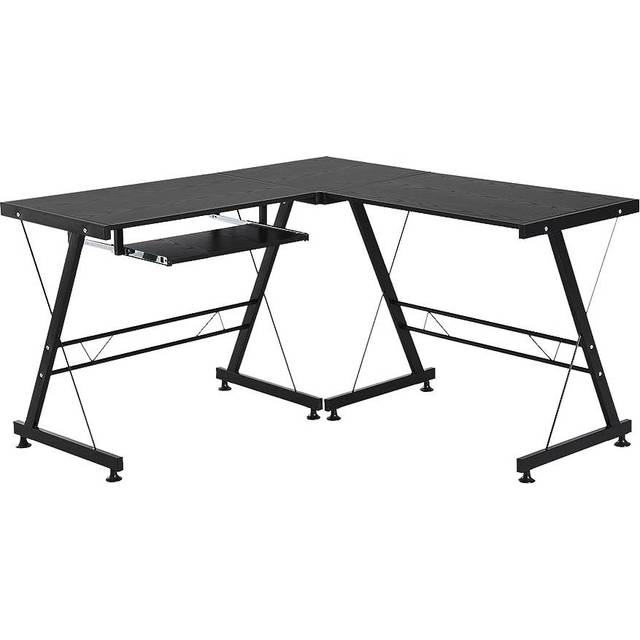 L Shaped Computer Desk W/ Keyboard Tray-Black - CARTER | TJ Hughes Black