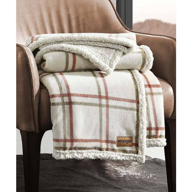"Wrangler Throw Blanket Ultra Soft Plush Home Decor  50"""""""" x 60""""""""  Colt Bright Orange"
