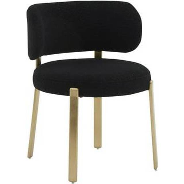 Margaret Dining Chair - Boucle/Stainless Steel/Wood - L57.9 x W57.9 x H74.7 cm - Black