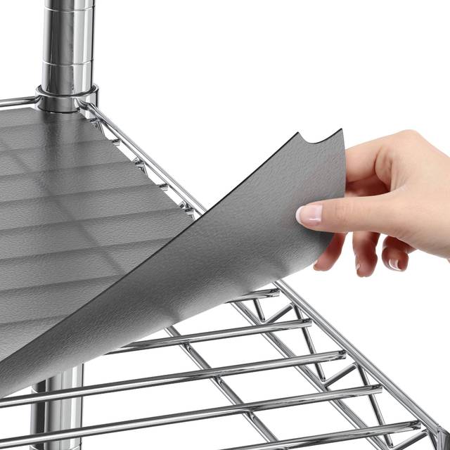 Shelf Liners for Wire Shelf System - Set of 5 in Graphite - 14 x 30 inch - Plastic Wire Shelving Shelf Mats
