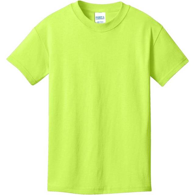 PORT AND COMPANY 54oz 100% Cotton Tshirt (PC54Y) Neon Yellow, S