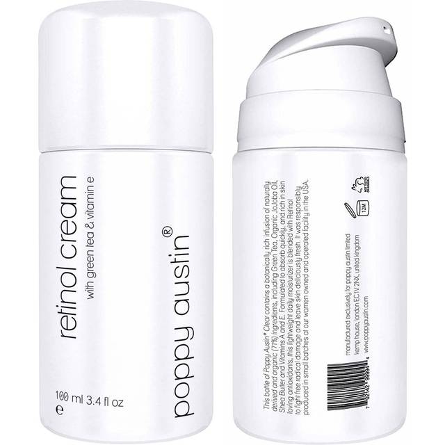 Retinol Cream for Day & Night by Poppy Austin - Cruelty-Free & Organic, with 2.5% Retinol, Vitamin E, Green Tea & Shea Butter, Triple Sized 3.4 oz