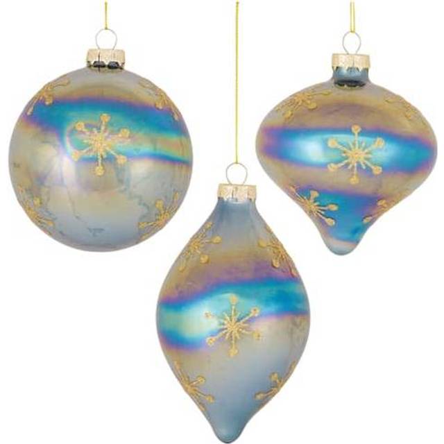 Irredescent Glass Snowflake Ornament (Set of 6)