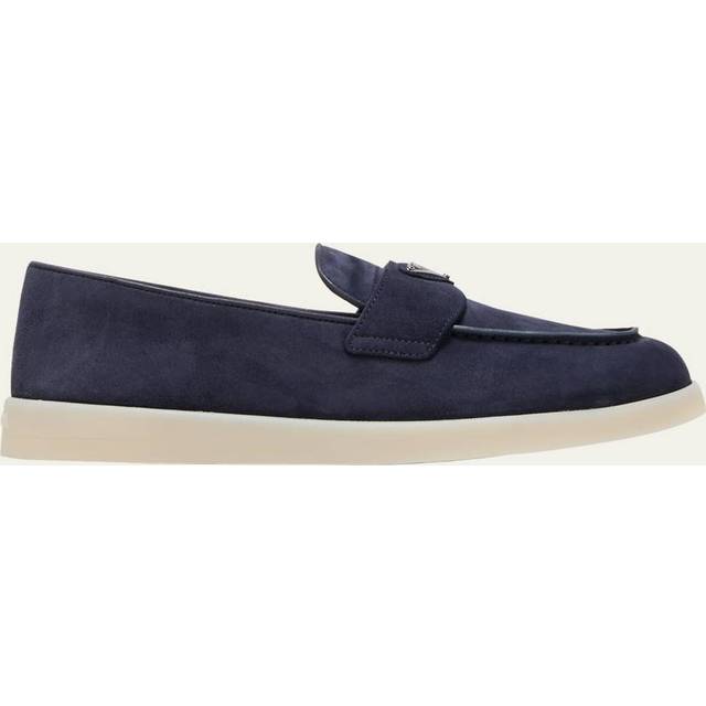 Prada Suede Leather Loafers Navy • See best price »