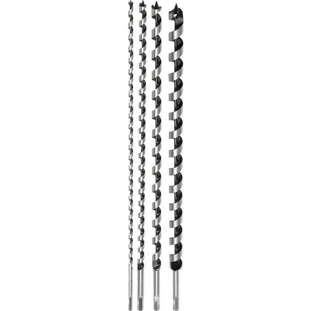 Toolpak Long Auger Drill Bit Set (4 Piece) Carbon Steel