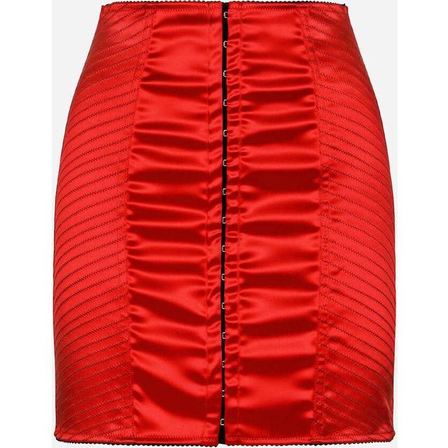 Stretch Satin Corset Mini Skirt - Red (36 - 38 - 40 - 42 - 44)