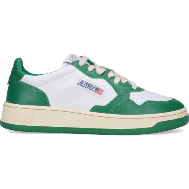 AUTRY Mens Medalist Low Trainers Leather White Green Green, 8
