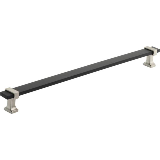 Amerock | Cabinet Pull | Brushed Matte Black/Satin Nickel | 11-5/16 inch (288 mm) Center to Center | Overton | 1 Pack | Drawer Pull | Drawer Handle |