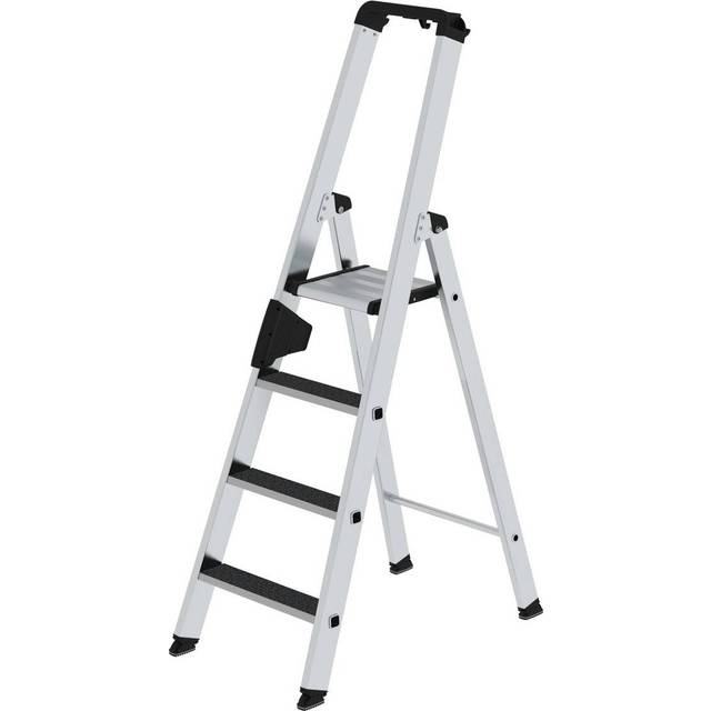 Stufenstehleiter 4 Stufen Alu.Gesamt-H.1600mm, m.clip-step R13 Auflage GÜNZBURGER