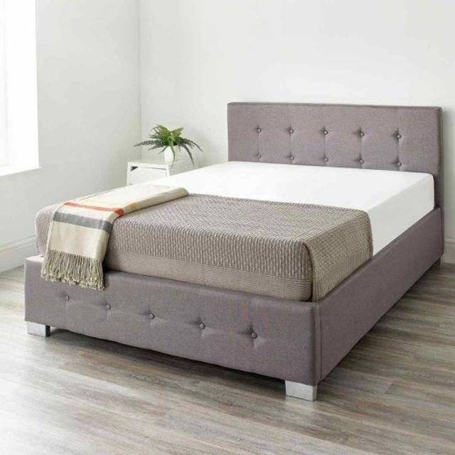 Aspire End Lift Ottoman Storage Bed, Grey Linen | Size: King