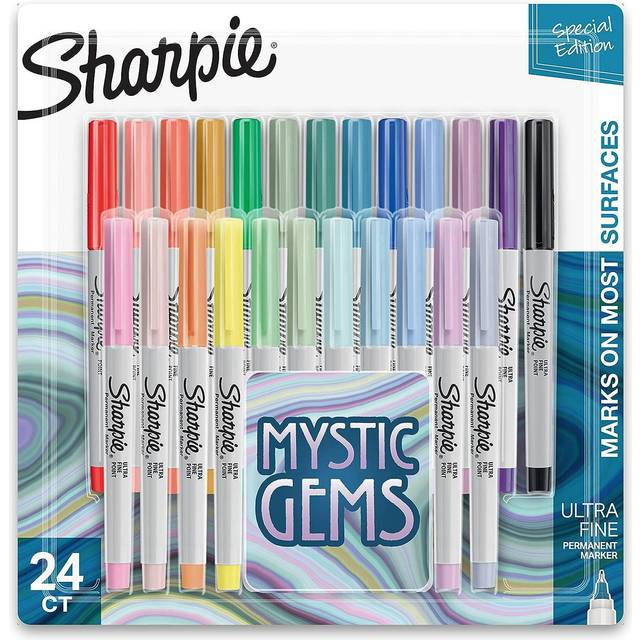 Sharpie SAN2136772 Mystic Gems Markers with Ultra-Fine Needle Tip, Multi Color - 24 Per Pack
